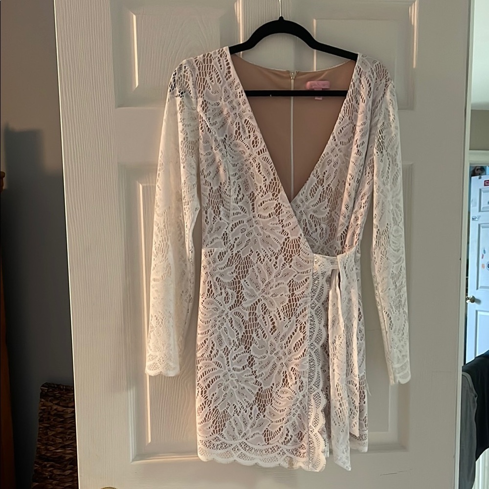 Lilly Pulitzer White Lace Long Sleeve Dress